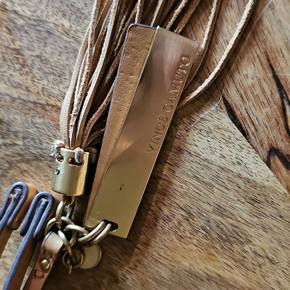 Vince Camuto Tan Leather Shoulder Bag - Picture 2 of 3